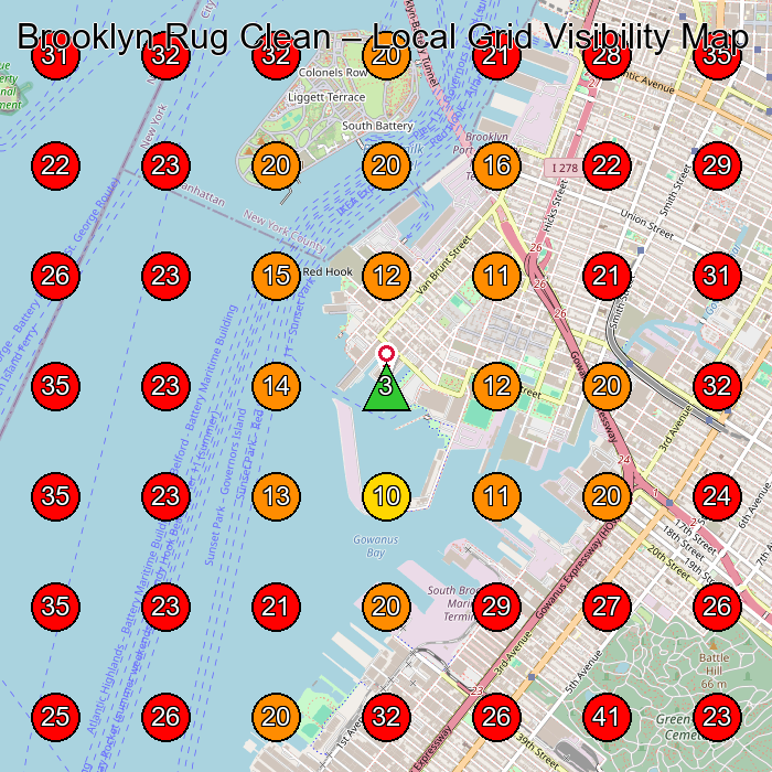 Brooklyn Rug Clean GeoGrid visibility map for Carpet Cleaning Service in Brooklyn